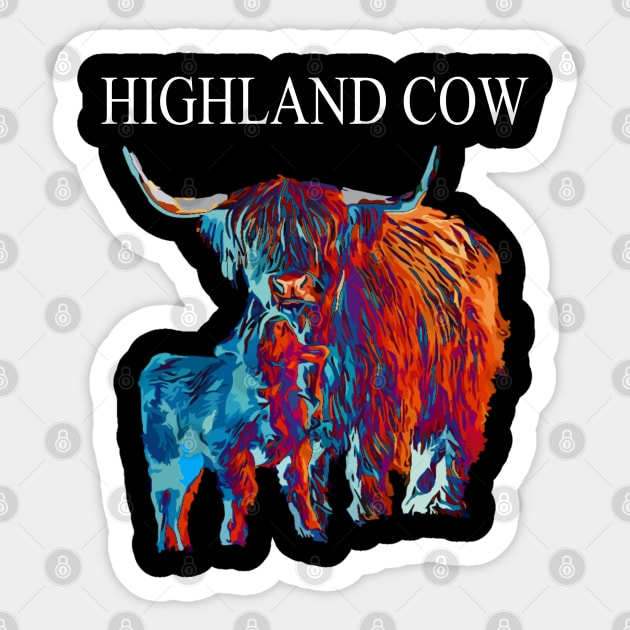Highland Cow Sticker by ShirtPirat